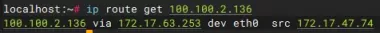 ip route get 100.100.2.136